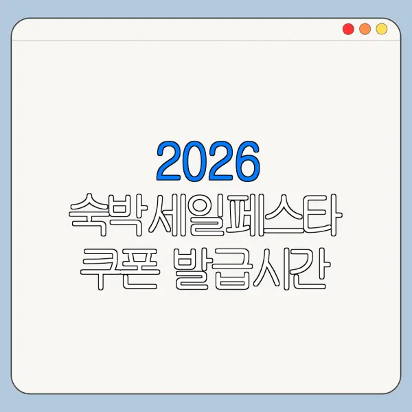 2026 숙박세일페스타 쿠폰 발급시간 놓쳤을 때 다시 받는 방법
