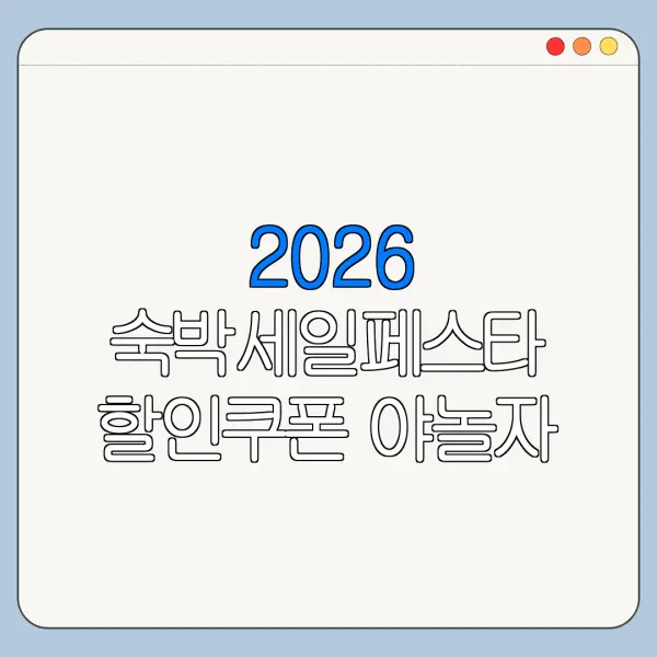2026 숙박세일페스타 할인쿠폰 야놀자 여기어때 적용 방법