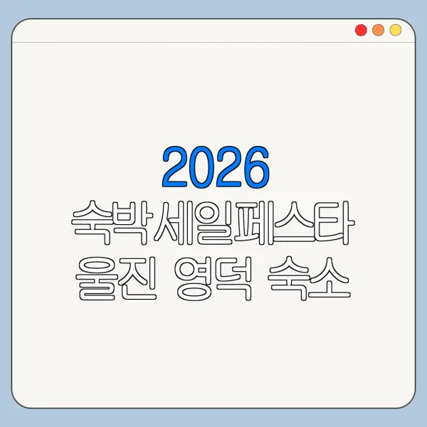 2026 숙박세일페스타 울진 영덕 숙소 할인쿠폰 사용방법