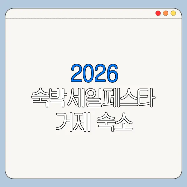 2026 숙박세일페스타 거제 숙소 할인쿠폰 발급 사용법