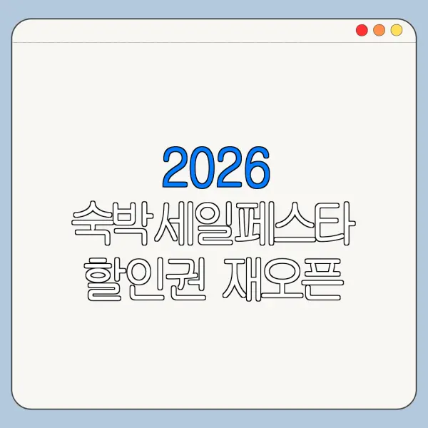 2026 숙박세일페스타 할인권 재오픈 시간 확인 방법