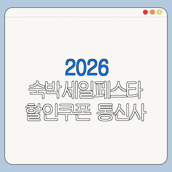 2026 숙박세일페스타 할인쿠폰 통신사 여행 할인과 비교