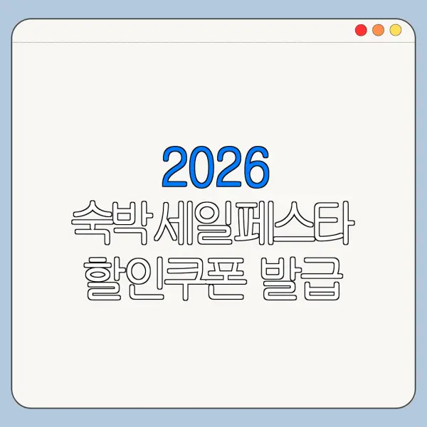 2026 숙박세일페스타 할인쿠폰 발급 바로가기와 사용방법