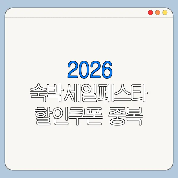 2026 숙박세일페스타 할인쿠폰 중복 발급 가능한지 정리