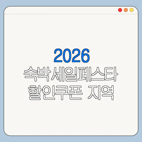 2026 숙박세일페스타 할인쿠폰 지역 할인과 같이 쓸 수 있나요