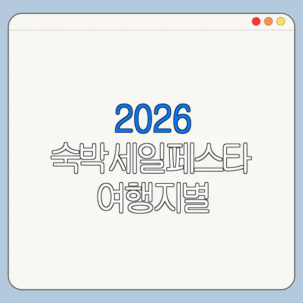 2026 숙박세일페스타 여행지별 숙박쿠폰 다운로드 방법