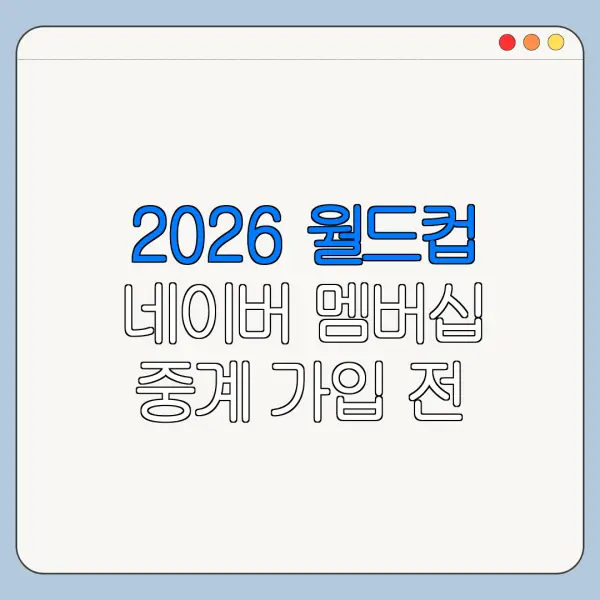 2026 월드컵 네이버 멤버십 중계 가입 전 확인사항