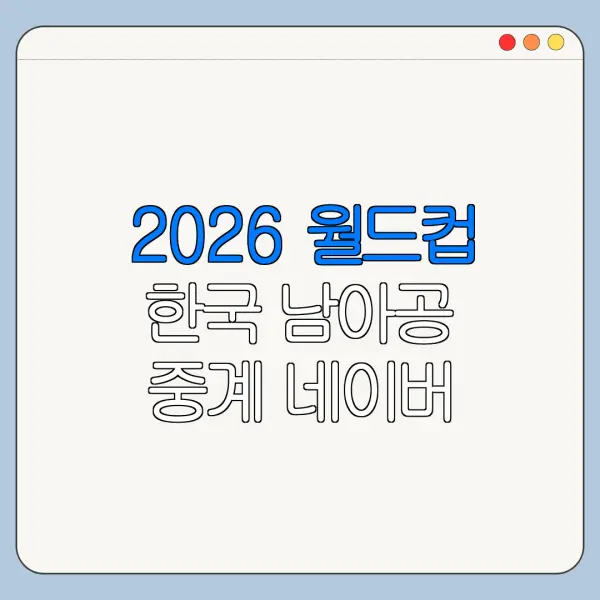 2026 월드컵 한국 남아공 중계 네이버 멤버십 확인사항