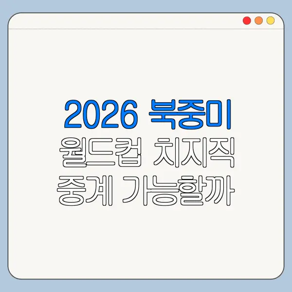 2026 북중미 월드컵 치지직 중계 가능할까