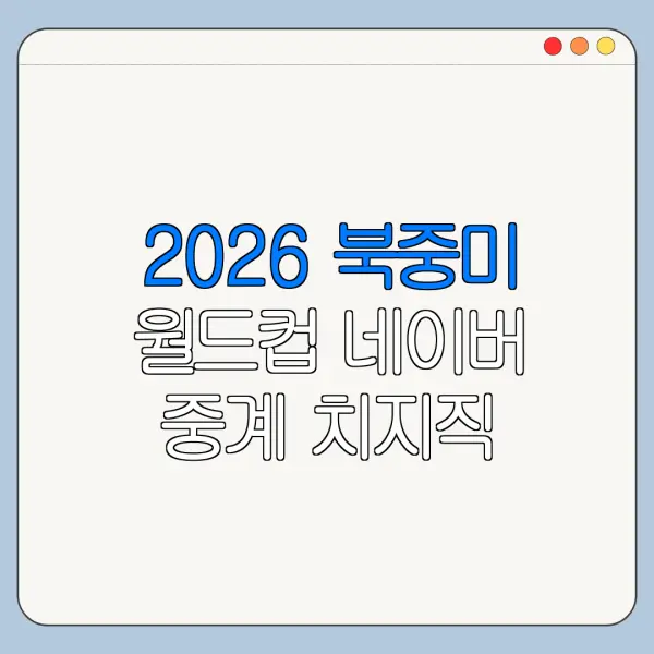 2026 북중미 월드컵 네이버 중계 치지직 연동 가능할까