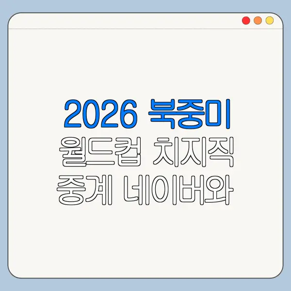 2026 북중미 월드컵 치지직 중계 네이버와 차이