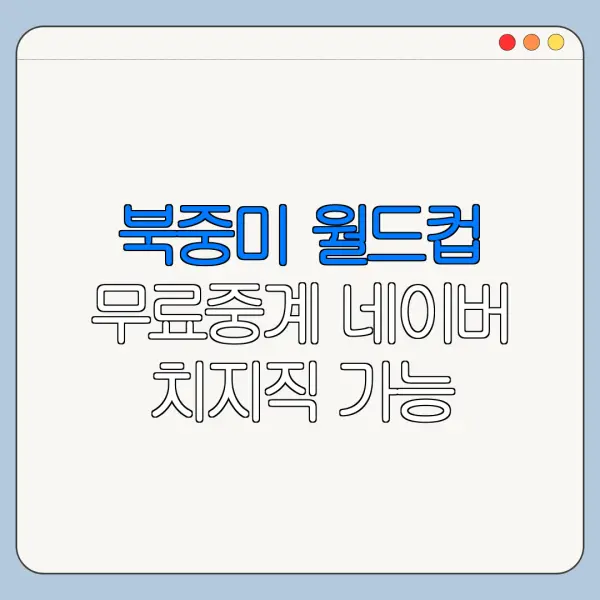 북중미 월드컵 무료중계 네이버 치지직 가능 여부