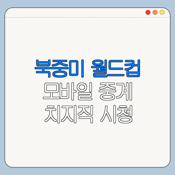 북중미 월드컵 모바일 중계 치지직 시청 가능할까