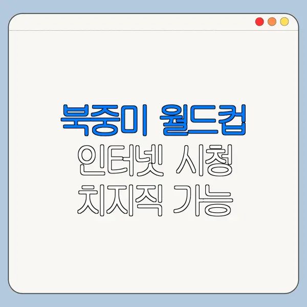 북중미 월드컵 인터넷 시청 치지직 가능 여부