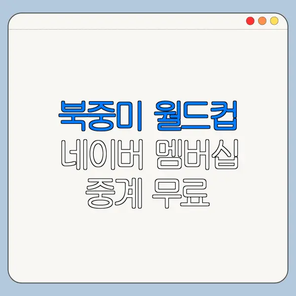 북중미 월드컵 네이버 멤버십 중계 무료 가능할까