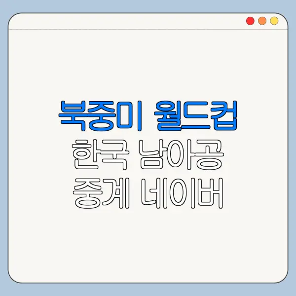 북중미 월드컵 한국 남아공 중계 네이버 가능 여부