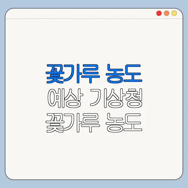 꽃가루 농도 예상 기상청 꽃가루 농도 꽃가루 농도 확인 방법 꽃가루 농도 위험지수 최신 정리