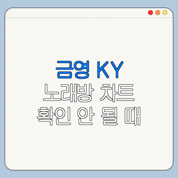 금영 KY 노래방 차트 확인 안 될 때 오류 해결 방법