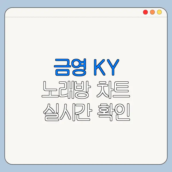 금영 KY 노래방 차트 실시간 확인 방법과 주의사항