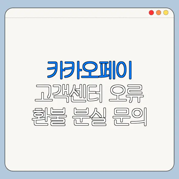 카카오페이 고객센터 오류 환불 분실 문의 해결 방법