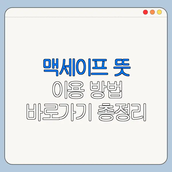 맥세이프 뜻 이용 방법 바로가기 총정리