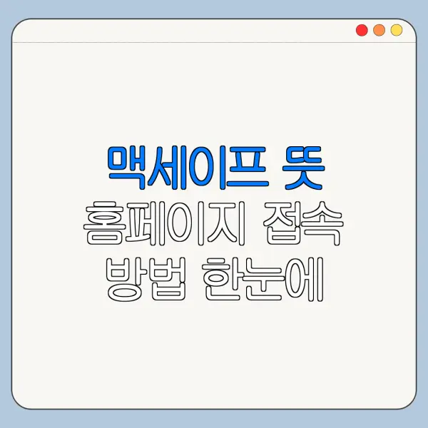 맥세이프 뜻 홈페이지 접속 방법 한눈에 보기