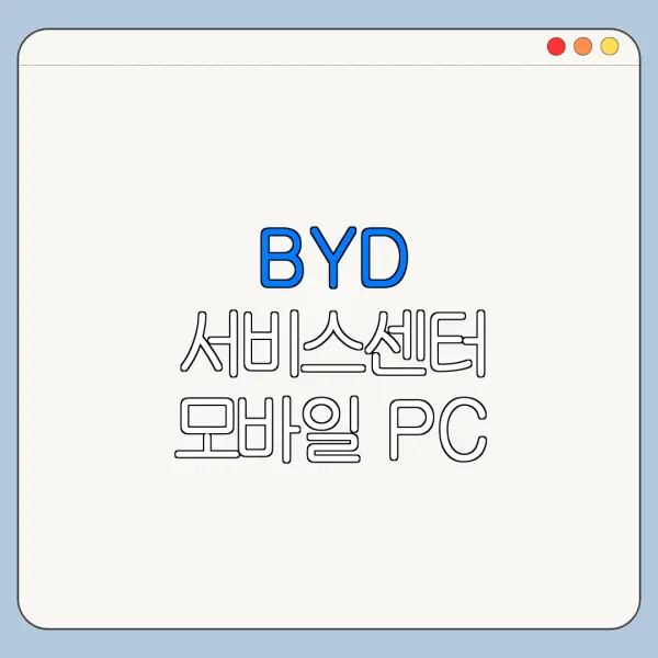 BYD 서비스센터 모바일 PC 확인 방법 안내