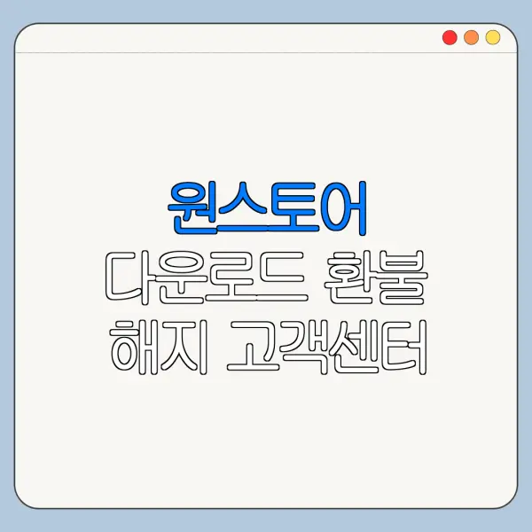 원스토어 다운로드 환불 해지 고객센터 문의 방법