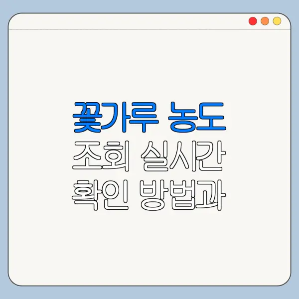 꽃가루 농도 조회 실시간 확인 방법과 주의사항