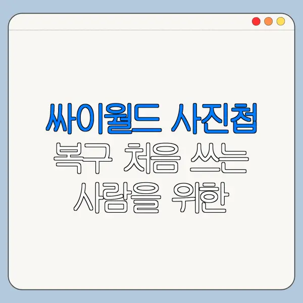싸이월드 사진첩 복구 처음 쓰는 사람을 위한 쉬운 사용법