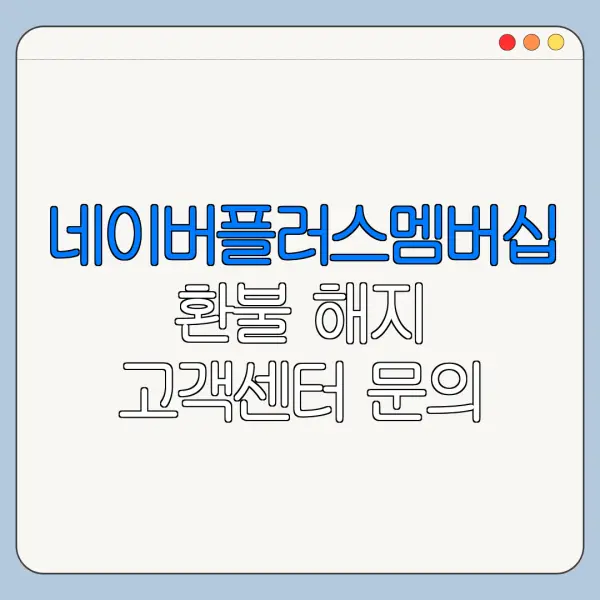 네이버플러스멤버십 환불 해지 고객센터 문의 방법