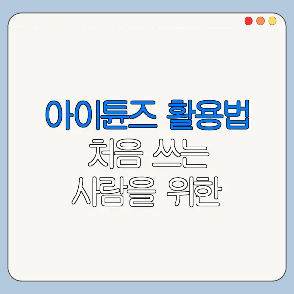 아이튠즈 활용법 처음 쓰는 사람을 위한 쉬운 사용법