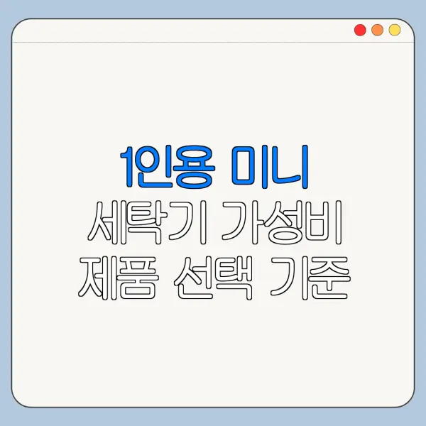 1인용 미니 세탁기 가성비 제품 선택 기준 정리