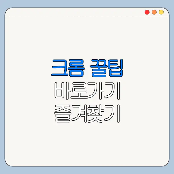 크롬 꿀팁 바로가기 즐겨찾기 검색기록삭제 정리