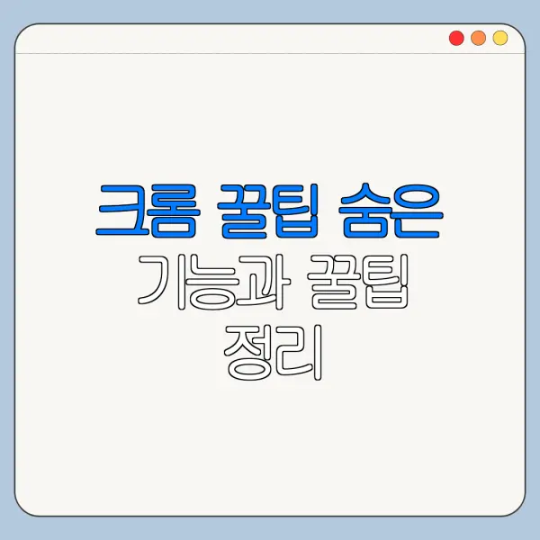 크롬 꿀팁 숨은 기능과 꿀팁 정리