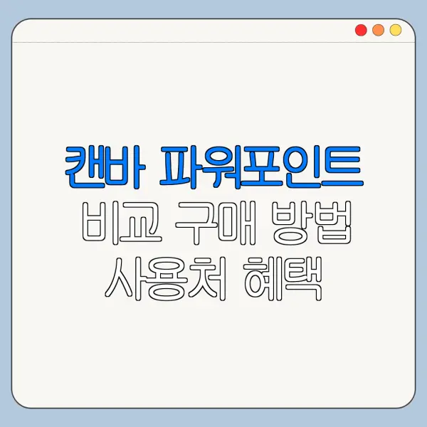 캔바 파워포인트 비교 구매 방법 사용처 혜택 총정리
