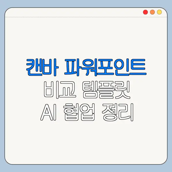 캔바 파워포인트 비교 템플릿 AI 협업 정리