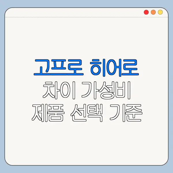 고프로 히어로 차이 가성비 제품 선택 기준 정리