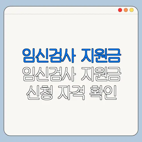 임신검사 지원금 임신검사 지원금 신청 자격 확인 방법