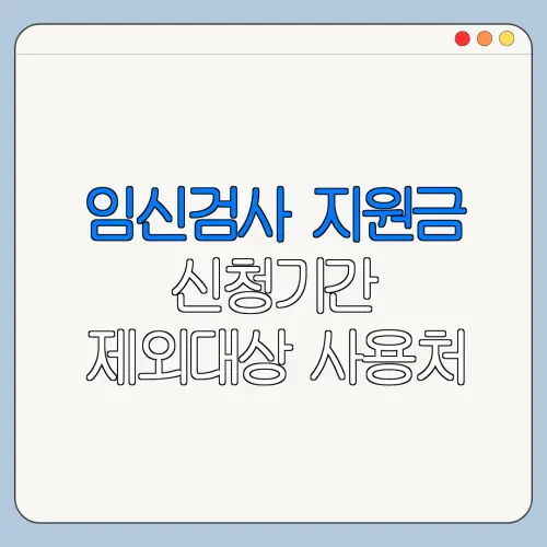 임신검사 지원금 신청기간 제외대상 사용처 총정리